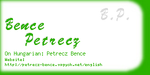 bence petrecz business card